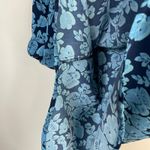 CAbi Java Blue Floral Tie Waist Cap Sleeve Button front Lightweight Dress 5265 S Photo 7