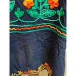 Mexican embroidered floral Black mini dress Coverup resortwear casual swimwear Size M Photo 6