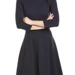 Eliza J Dress Navy Cocktail Formal Business Wedding Pleated Long Sleeve NWT SZ 6 Photo 0