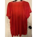 New York Laundry  Women's Blouse Tunic Plus Size 3X Red Colorful Embroidery NEW Photo 1