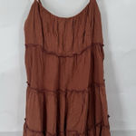 Aeropostale  Tiered Mini Babydoll Dress Women M Brown Western Cowgirl Cottagecore Photo 0