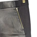 J.Crew  Leather Front Panel Ponte Pants Women's 4 Black Ankle Zip Pockets Photo 3