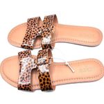 J.Crew  Womens Animal Print Sandal Slide Sz 8 Photo 1