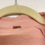 Free People  Peach Button Down Long Sleeve Babydoll Mini Dress Oversized S Photo 8