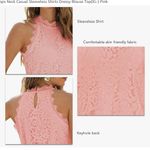 Halife Womens Summer Lace Tank Tops Halter Neck Casual Sleeveless Shirts Dressy Pink Size XL Photo 2