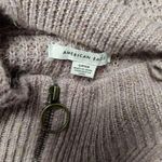 American Eagle  Dusty Mauve Waffle ¼ Zip Mockneck Wool Blend Sweater Size Small Photo 4