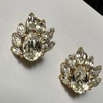 Trifari Gorgeous Signed  Clear Rhinestone / Gold Tone Clip-on Clip On Earrings Photo 0