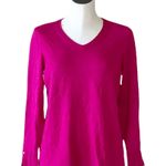 Chico's NWOT Sparkle Button-Cuff V-Neck Sweater Medium Photo 1