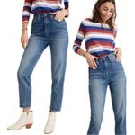 Madewell  The Mom Jean Medium Wash Raw Hem Comfort Capsule Quality T25 Photo 2