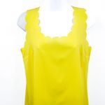 Anthropologie Mine Scalloped Lightweight Sleeveless Wide Strap Tank Top Shirt Blouse Yellow Photo 1