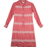 Henry Lee Dress Womens 6 Red‎ White Gingham Plaid Sheath Preppy Picnic Casual Red Photo 0