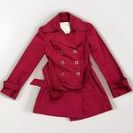 Beth Bowley Sz 4 Trench Coat Belted Jacket Cotton Y2K Double Breasted Preppy Pink Photo 0