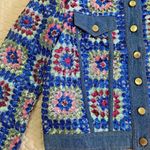 $805 NWT Manoush Sequined Denim Jacket US 6 Women's Blue Photo 8