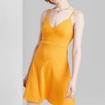 Wild Fable women’s knit skater dress in Gold, size Medium, w/ corset top, NWT. Photo 0