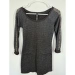 Jessica Simpson Long Sleeve Metallic Sleeve Detail Knit Dress Size X Small Photo 2