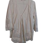 Chelsea and Violet Cream Embroidered Lace Cottage Core Boho Blouse Size L Photo 0
