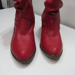 Charles Albert Red Vegan Leather Pull On Slouch Cowgirl Boho Whimsical Ankle Boots booties 6M Photo 1