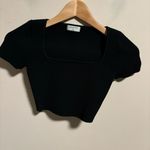 Aritzia Babaton Black Sculpt Knit Square Neck Short Crop- Size XS Photo 6