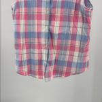 Ralph Lauren Multicolor Plaid Sleeveless button up pastel colorful feminine M Photo 5