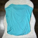 Splendid Sky Blue Sleeveless Cowl Neck Cotton Blend Top Photo 5