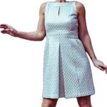 Ralph Lauren Lauren Cocktail Dress Brocade Metallic Aqua Blue & Gold Sz 14 Photo 0