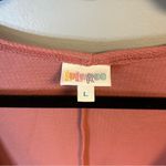 LuLaRoe  Cardi Pink Waffleknit Lindsay Short Sleeve Open Cardigan L EUC Oversized Photo 2