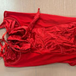 Yandy  Red Tie Front Corset Top Photo 0