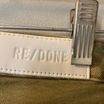 RE/DONE  NWT 70’s ultra high rise stove pipe raw hem size 26 crop green sage Photo 4