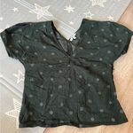 Madewell  Voile Puff-Sleeve Top in Floral Green Size 2 Photo 3