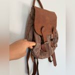 MILLOO Artemis backpack brown stonewashed canvas and Brown leather Photo 2