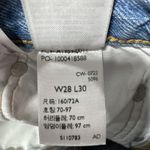 Levi's  Premium 501 Straight Leg Jeans Womens 28 Button Fly Distress Light Blue Photo 7