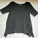 Bordeaux H by  Grey Short Sleeve Long Sides Top Size Small NWOT Photo 1