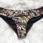 🔃Neon Paisley Print Brazilian Bikini Bottom Black Size M Photo 2