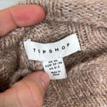 Topshop  Women's XS Beige Oversized Funnel Neck Wide Rib Mini Dress Long Sleeve Photo 8