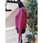 a.n.a  Bomber Jacket Womens PL Pink Black Mesh Polyester Long Sleeve Full Zip Photo 12