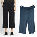 Vince Belted Cropped Trouser Pants Navy Blue Size 4 Photo 1