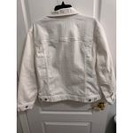 Chico's  Platinum White Denim Jacket Womens Size 2 Trucker Style Photo 2
