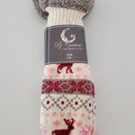 2/$20 PJ Couture Cozy Slipper Socks Reindeer Pink Grey S Photo 0
