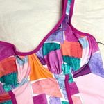 Nanette Lepore  Pink Multi Color Block Molded One Piece Swimsuit Size 12 Large Photo 2