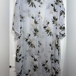 Lucky Brand  Long Pale Blue Lightweight Floral Duster Cardigan Pullover Size OS Photo 3