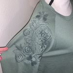 Gloria Vanderbilt  green floral shoulder super soft pullover sweatshirt Photo 2