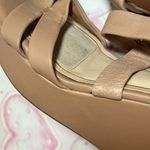 Alex Marie  Leather Nude Strappy Leather Tan Womens Wedges Sandals Size 5.5 Photo 5