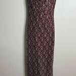 Connected Apparel Y2K Connected cowl neck burgundy formal dress Gown embroidered lace size 10 90s Photo 0