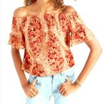 Madewell Silk Paisley Off Shoulder Crop Top size Medium Photo 4