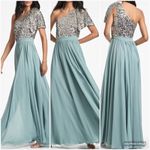 Sachin + Babi  Jolie One Shoulder Sequin Gown Dress Photo 1