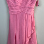 David's Bridal Davids‎ Bridal Strapless Dress 12 Rosepetal Crinkle Chiffon Cascade Bridesmaid Photo 0