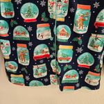 Nick & Nora  green and blue snow globe flannel pajamas set size small Photo 9