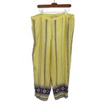 Soft Surroundings Laguna Boho Bohemian Crop Pants Yellow Women’s Size Large Photo 2