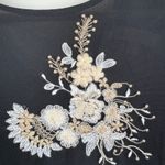 WAYF  Floral Embroidered Sheer Mesh Blouse‎ Small Velvet Bow Romantic Whimsigoth Photo 1