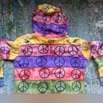 Vintage KPC peace sign tie dye zip hoodie, size large Purple Photo 12